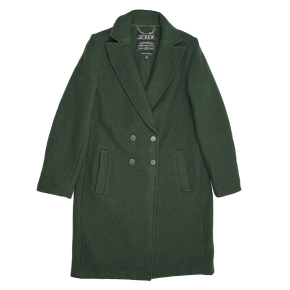 New JCREW Size 0 Daphne Topcoat in Italian Boiled Wool Dark Pine $298 CC208 - Picture 5 of 7